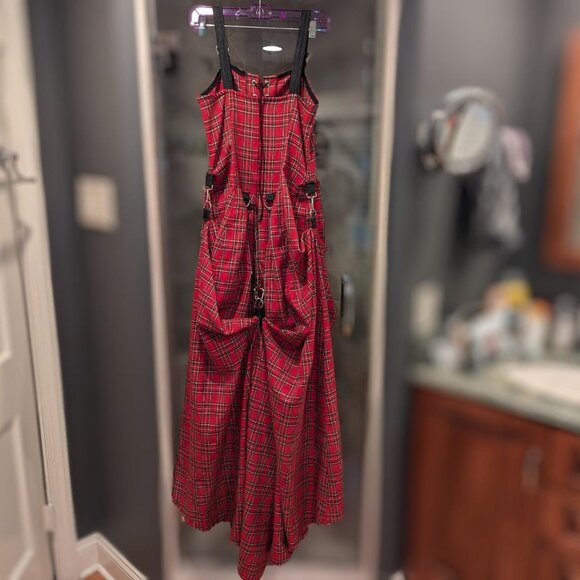 vintage Lip Service red & black tartan ball gown, size M - Picture 2 of 8